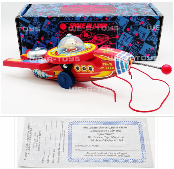 Vintage Reproduction Fisher-Price Space Blazer Pull Toy 1998 No 980750 NEW