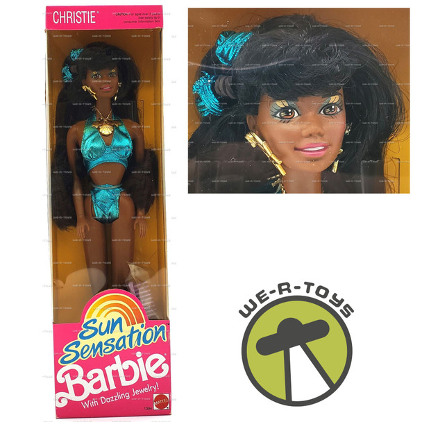 Sun Sensation Christie Barbie Doll African American 1991 Mattel #1394