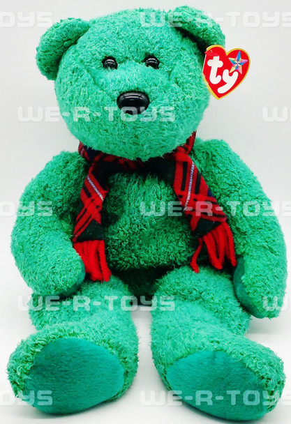 Beanie Babies Ty Beanie Buddy Wallace the Green Scottish Bear 14 Plush Toy With Tag 2000 NEW