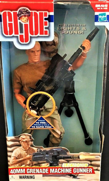 G I Joe GI Joe Electronic 40MM Grenade Machine Gunner 12 Action Figure Hasbro 2000