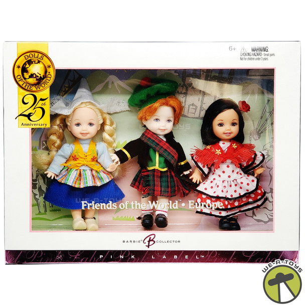 Barbie Kelly Friends of the World Europe Dolls Giftset Pink Label 2004 Mattel