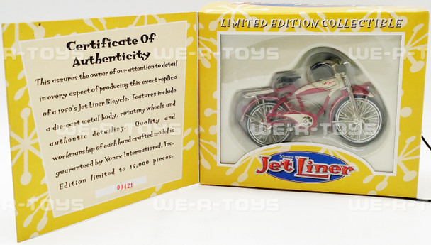 Jet Liner Miniature 1950s Bicycle Die-Cast 1:20 Scale Authentic Detail 1998