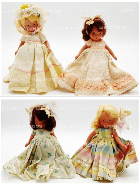 Nancy Ann Lot of 4 Random Vintage 1940s Bisque 5.5 Dolls Jointed Arms USED