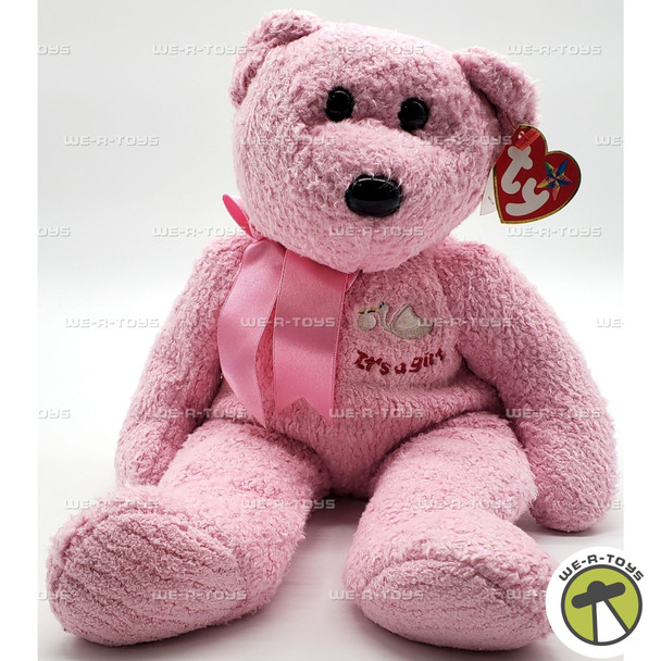 Ty Beanie Buddies It's a Girl Pink Bear 14" Plush 2002