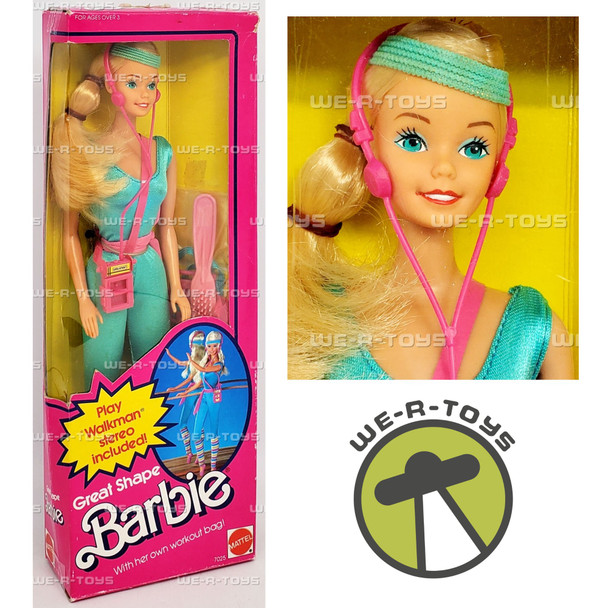 Great Shape Aerobic Barbie Blonde Doll In Aqua Workout Fashion 1983 Mattel 7025