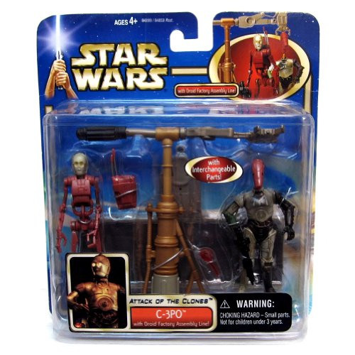 Star Wars Attack of the Clones C-3PO with Droid Factory Assembly Line Hasbro