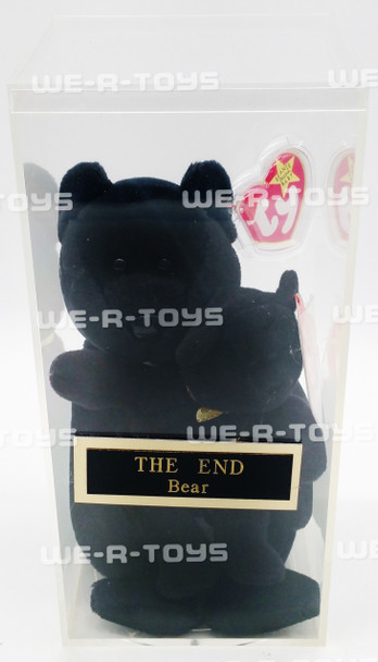 Ty Beanie Baby The End Black Bear Original and Mini Plush Toys 1999 W/ Case NEW