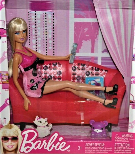 Barbie Glam! Doll & Couch Playset 2009 Mattel T2328