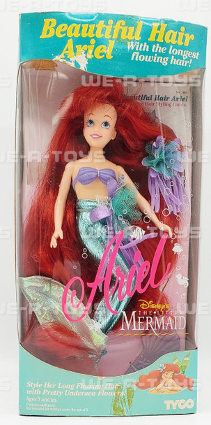 Disney Walt Disney The Little Mermaid Ariel Doll Tyco 1992 No. 1802 NRFB