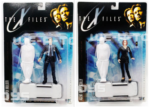 X-Files Lot of 2 Agent Fox Mulder & Agent Dana Scully Action Figures 1998 NRFP