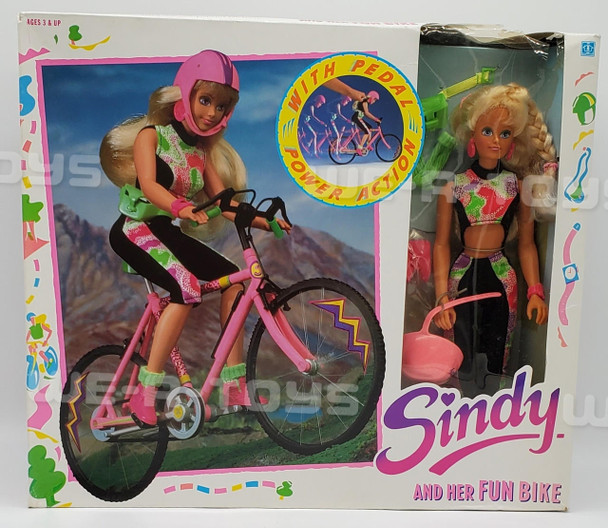 Sindy and Her Fun Bike Doll Hasbro 1990 No. 8128 NRFB