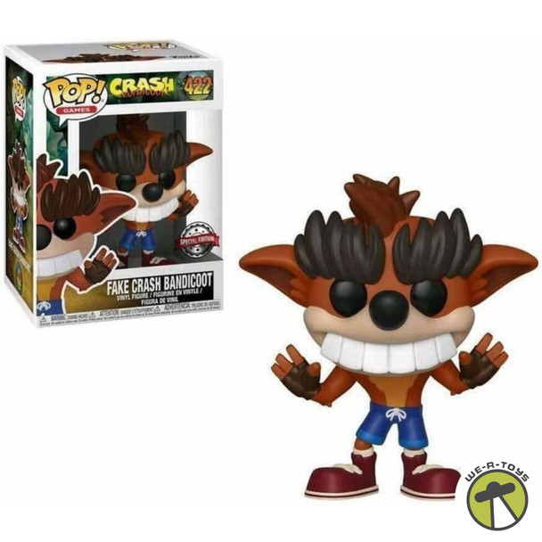 Funko Pop! Games 422 Fake Crash Bandicoot GameStop Exclusive Vinyl Figure 2018