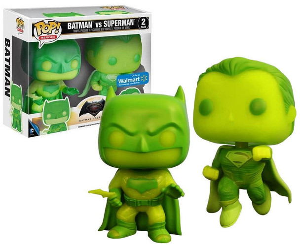 DC Funko Pop! Heroes Batman vs Superman Glow in the Dark Walmart Exclusive 2 Pack