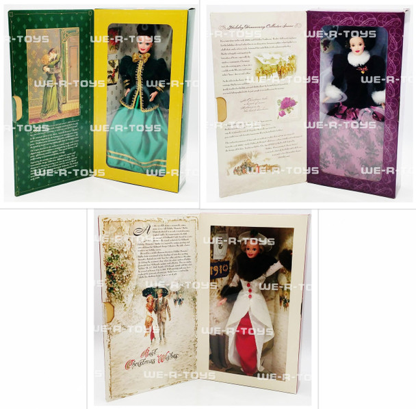 Barbie Hallmark Special Edition Christmas Lot of 3 Dolls Mattel 1995-1996 NRFB
