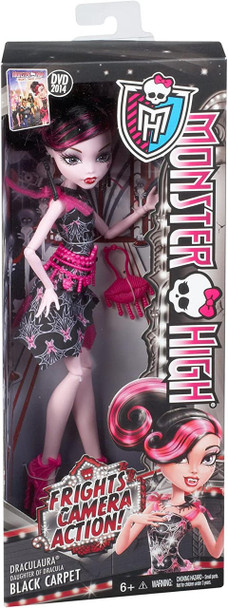 Monster High Frights Camera, Action Black Carpet Draculaura Doll 2013 Mattel