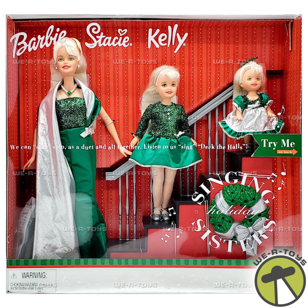 Barbie Holiday Singing Sisters Stacie Kelly Dolls Sing Deck The Halls 2000 NEW