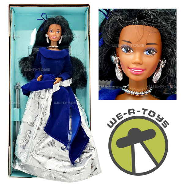 Winter Velvet Barbie Doll African American Avon Exclusive 1995 Mattel 15587