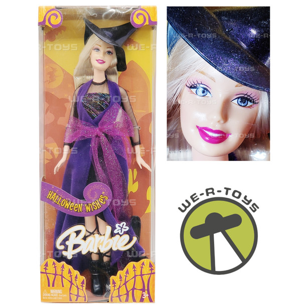 Barbie Halloween Wishes Doll Purple Witch 2005 Mattel G8539 NRFB