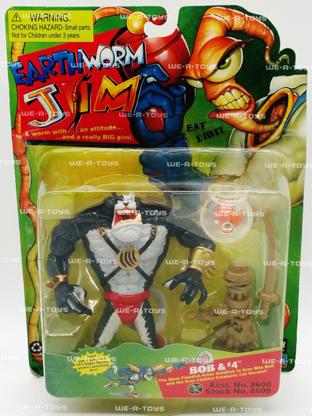 Earthworm Jim Bob & #4 Action Figures Playmates 1995 No. 8609 NRFP