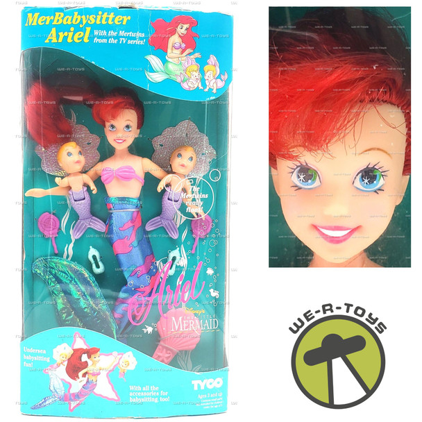 Disney's Little Mermaid MerBabysitter Ariel Doll TYCO 1992 No. 1823