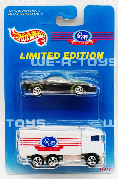 Hot Wheels Kroger Delivery Truck With Black Sports Car Mattel 1997 No. 17972 NEW