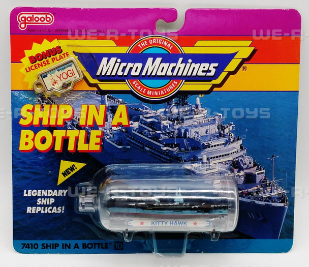 Micro Machines Ship In A Bottle #10 Kitty Hawk Ship Galoob 1990 #7410 NRFP