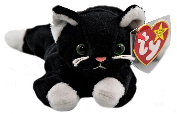Ty Original Beanie Baby Zip The Black Cat with White Paws 1994