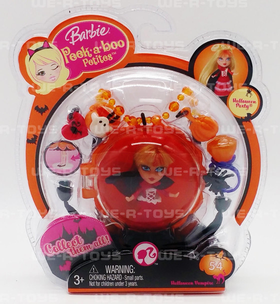 Barbie Peek-a-boo Petites Halloween Party Vampire Doll #54 Mattel 2008 NRFP