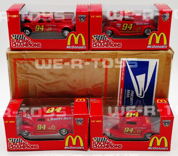 McDonald's Racing Champions Lot of 4 Collectible Red Happy Meal Cars NEW