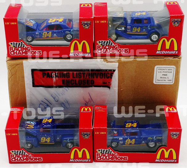 McDonald's Racing Champions Lot of 4 Collectible Blue Mac Tonight Cars NEW