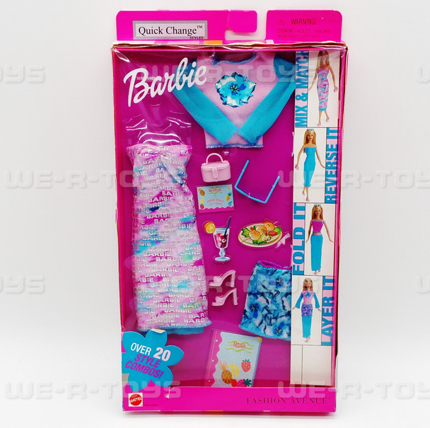 Barbie Fashion Avenue Quick Change Style Blue Themed Mattel 2001 No. 52976 NRFP