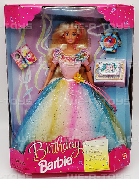 Barbie Birthday Rainbow Sparkle Dress Doll Mattel 1997 #18224 NEW