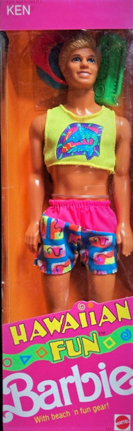 Barbie Hawaiian Fun Ken Doll with Beach 'n Fun Gear 1990 Mattel 5941