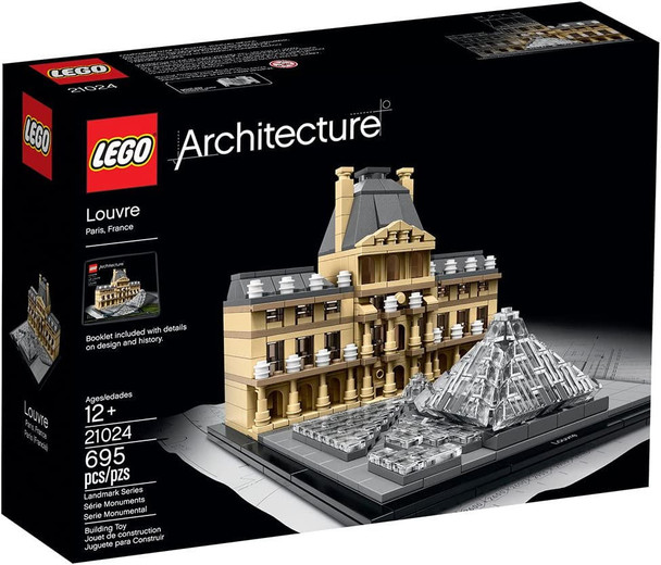 LEGO Architecture Louvre Paris, France 21024 Building Toy 695 Pieces