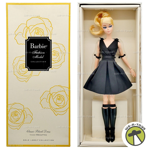 Barbie BFMC Classic Black Dress Silkstone Doll Gold Label 2015 Mattel DKN07