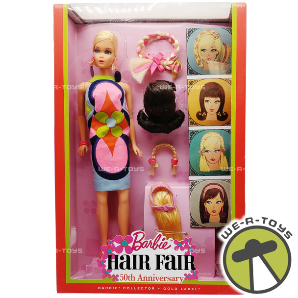 Hair Fair Barbie Doll Set 50th Anniversary Gold Label 2016 Mattel DYX78 NEW