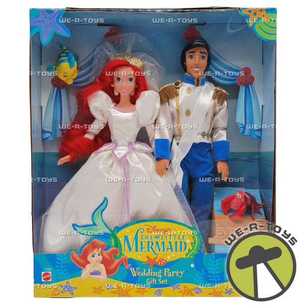 Disney's The Little Mermaid Ariel & Prince Eric Wedding Party Gift Set Dolls New