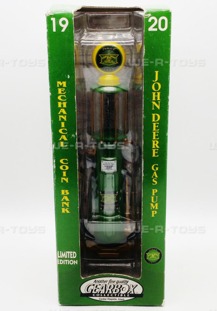 John Deere 1920s Replica Gas Pump Mechanical Coin Bank Gearbox 1997 #11021 NEW