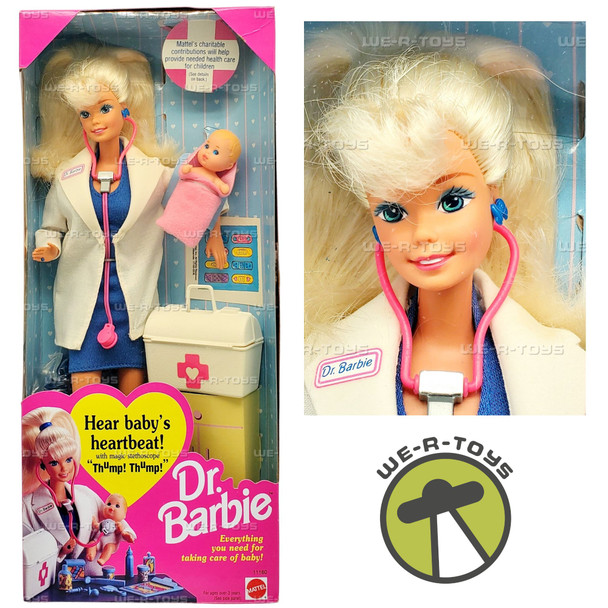 Dr. Barbie Doll with Blonde Blue Eyes Baby 1993 Mattel 11160