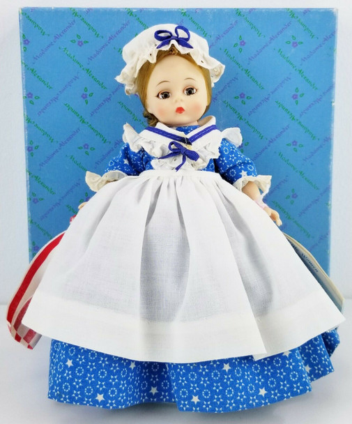 Madame Alexander 8" Vintage Betsy Ross Doll #731 Bent Knee 1967-72 with Flag Tag