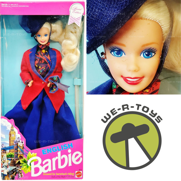 Dolls of the World English Barbie Doll Dressed for Horse Back Riding 1991 NEW