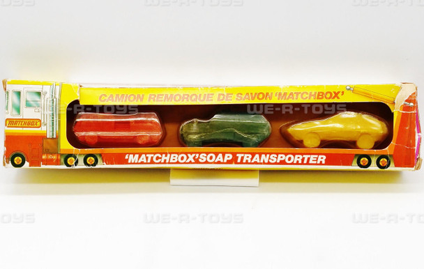Matchbox Soap Transporter Box With 3 Vehicle Shaped Soaps Vintage 1982 NEW