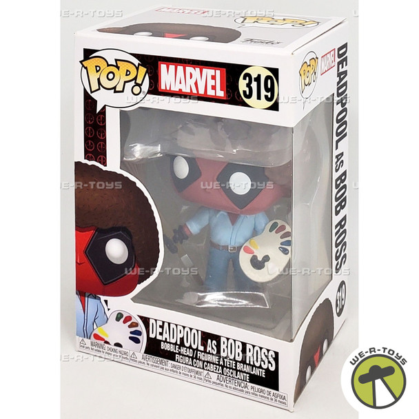 Funko Pop! Marvel 319 Deadpool as Bob Ross Bobble-Head Vinyl Figure 2018