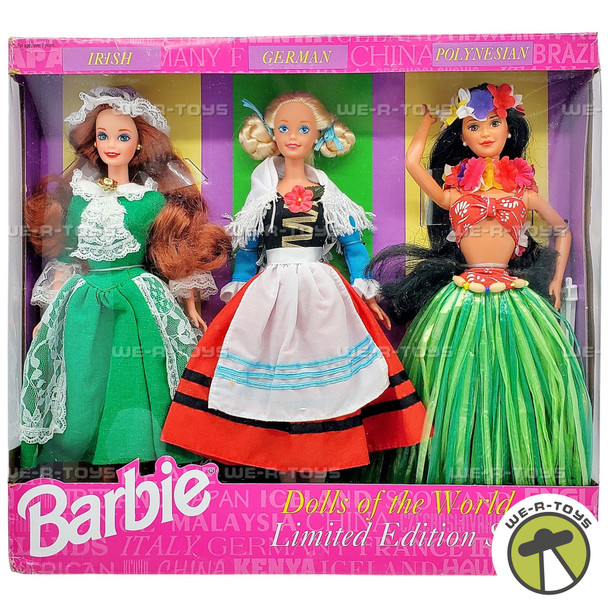 Barbie Dolls of the World Gift Set Irish German Polynesian 1994 Mattel 13939