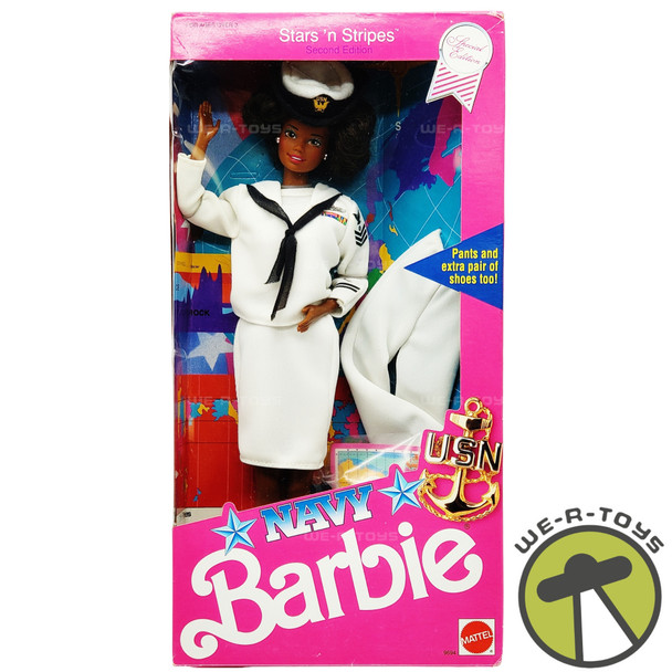 Stars 'n Stripes Navy Barbie Doll African American Special Edition Mattel 1990