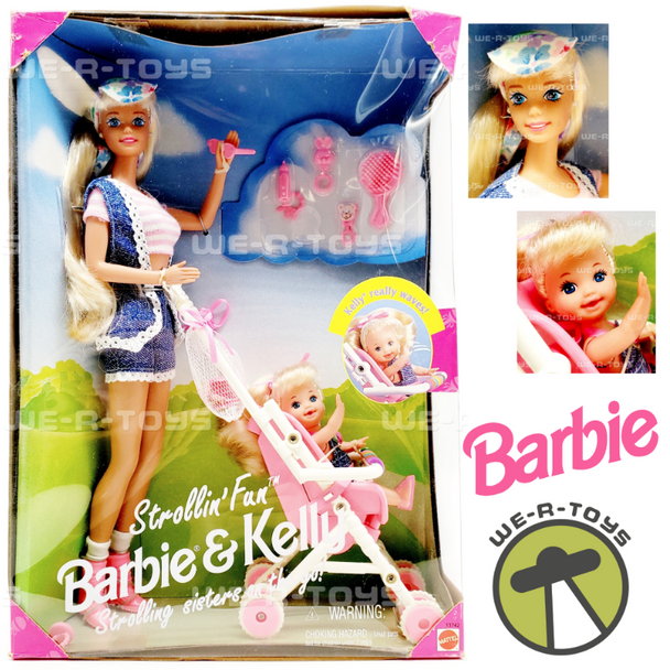 Strollin' Fun Barbie & Kelly Dolls Playset 1995 Mattel 13742