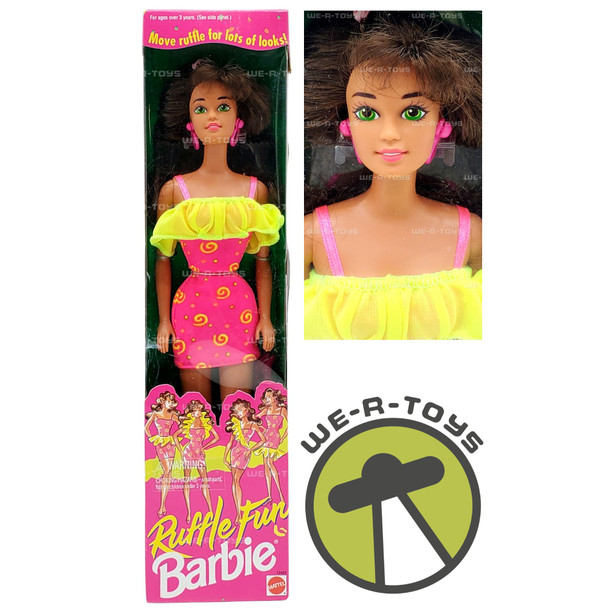 Ruffle Fun Brunette Barbie Doll 1994 Mattel 12435