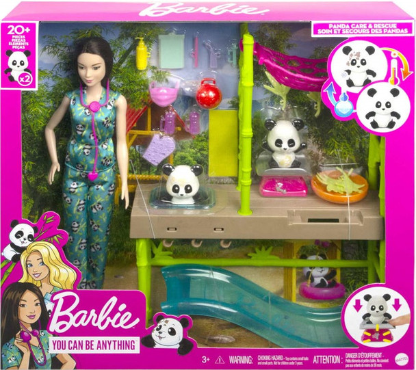 Barbie Panda Care and Rescue Vet Doll Playset 2022 Mattel HKT77