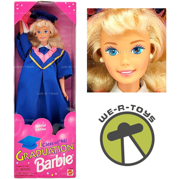 Barbie Class of '96 Graduation Doll Special Edition Blonde Hair Blue Gown 15585
