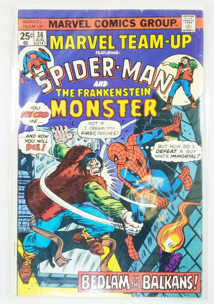 1975 Marvel Team-Up #36 Spider-Man and The Frankenstein Monster Comic Book 02147